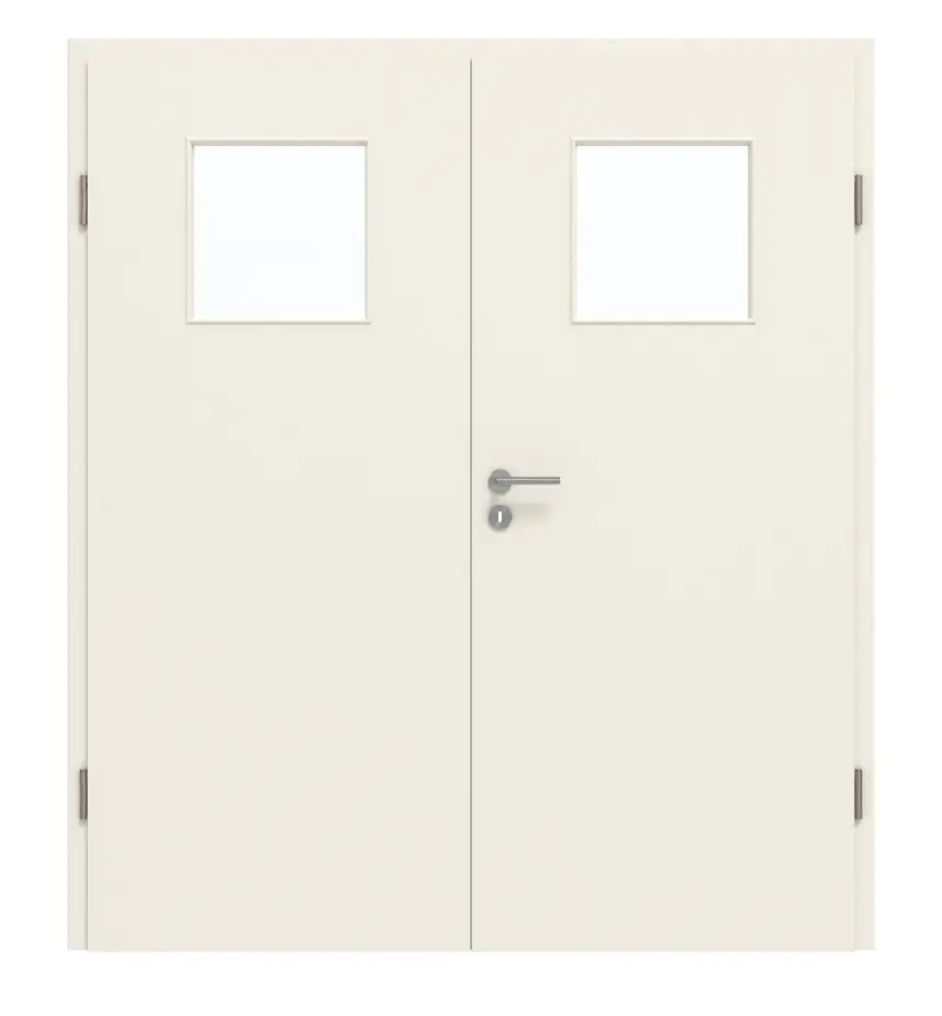 GARANT drzwi dwuskrzydłowe z ościeżnicą biały lakier 9010 z przeszkleniem LA-9