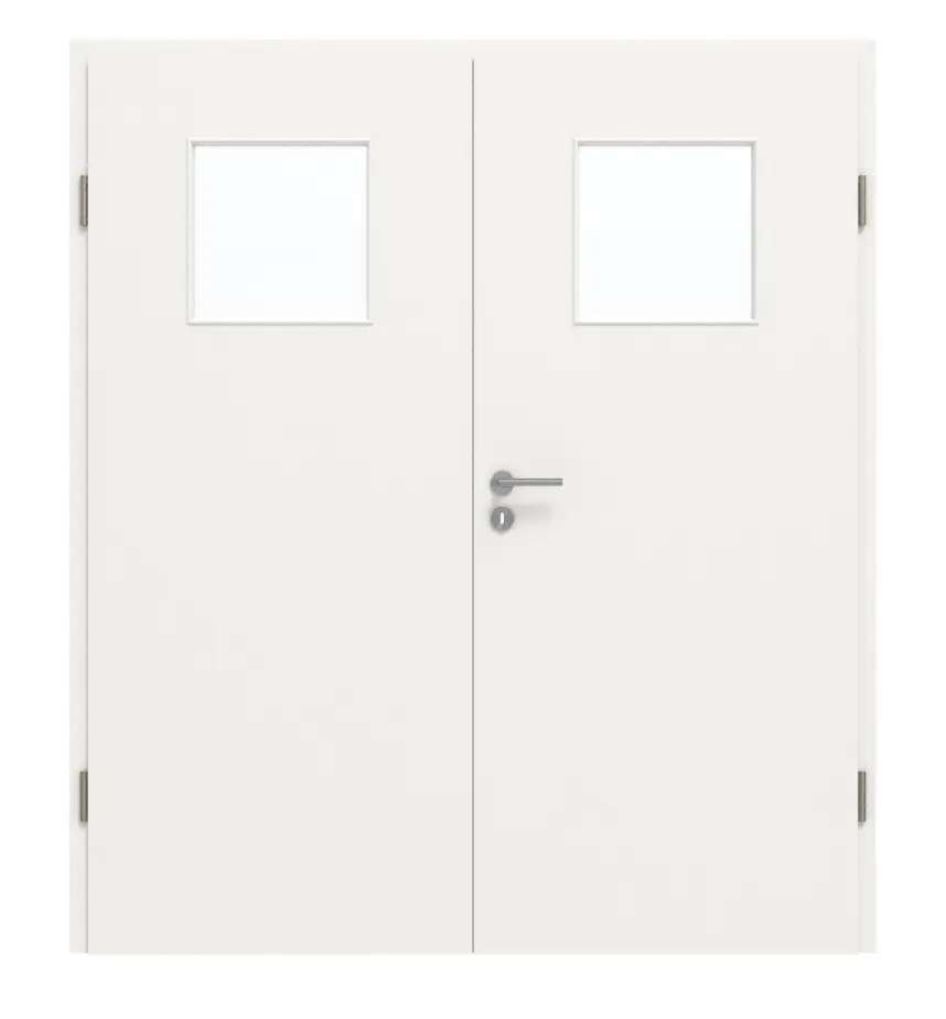 GARANT drzwi 2-skrzydłowe z ościeżnicą biały lakier 9016 CePaL z przeszkleniem LA-9
