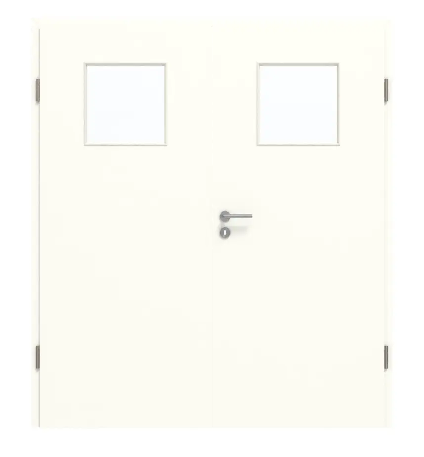 GARANT drzwi dwuskrzydłowe z ościeżnicą U11026SD biel kryształowa GHK08 z przeszkleniem LA-9