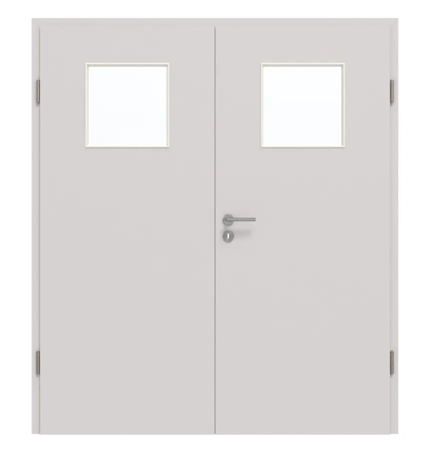 GARANT drzwi dwuskrzydłowe z ościeżnicą U12188SD szary jasny GHK08 z przeszkleniem LA-9