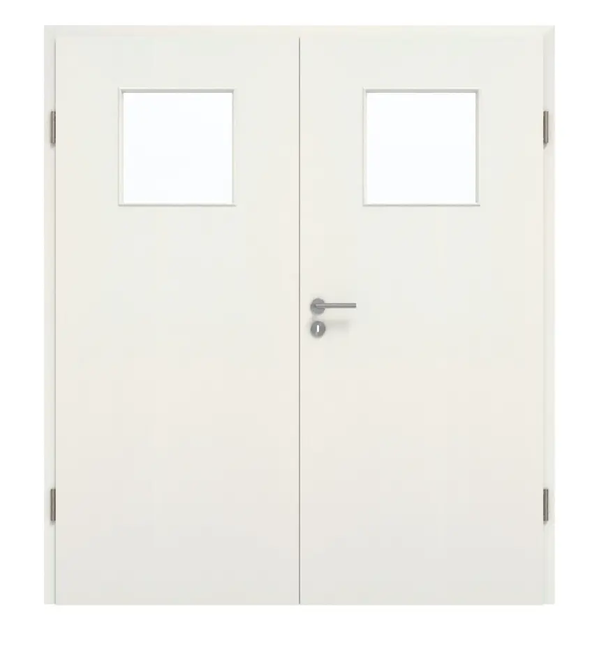 GARANT Drzwi dwuskrzydłowe wraz z ościeżnicą w kolorze Biel ze strukturą Premium GCK08 z przeszkleniem LA-9