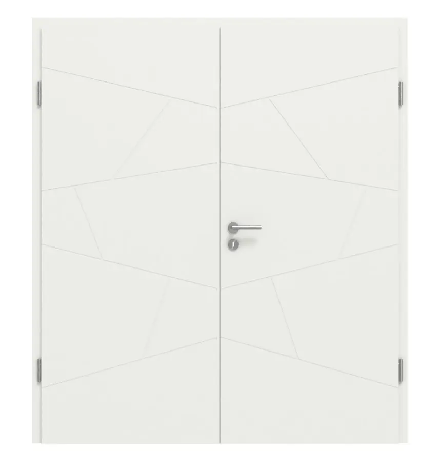 Widok frontowy Dynamic 2.12 biały lakier RAL 9003 drzwi dwuskrzydłowe z ościeżnicą - Classen