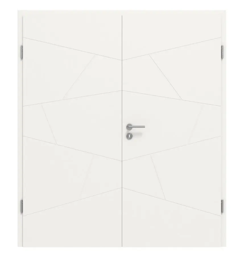 CLASSEN Drzwi dwuskrzydłowe Dynamic 2.12, RAL 9016, biały lakier, z ościeżnicą