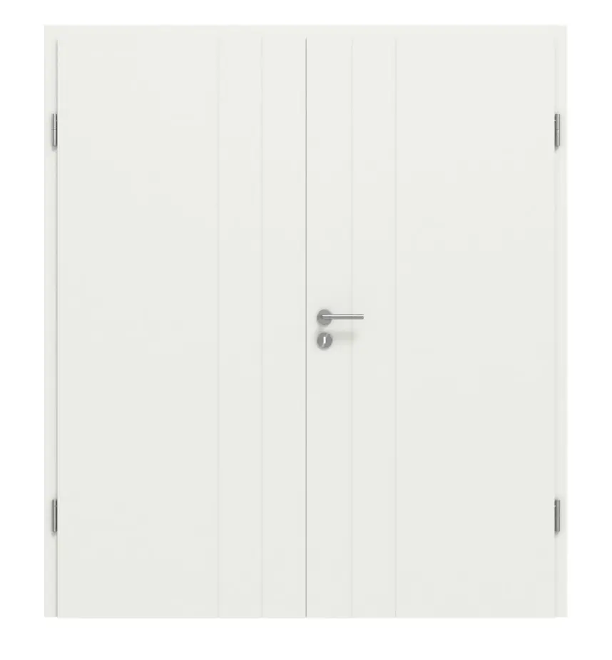 Widok frontowy Dynamic 2.5 biały lakier RAL 9003 drzwi dwuskrzydłowe z ościeżnicą - Classen