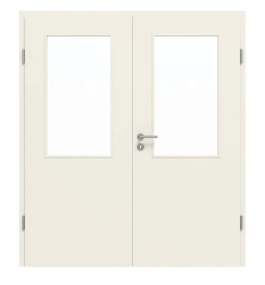 CLASSEN drzwi dwuskrzydłowe RAL 9010 biały lakier 3.6 z przeszkleniem z ościeżnicą