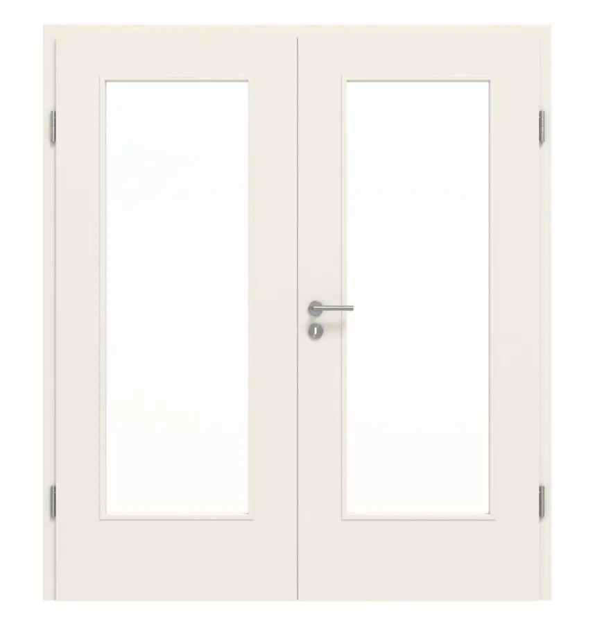 CLASSEN drzwi dwuskrzydłowe RAL 9010 biały lakier 3.7 z przeszkleniem z ościeżnicą