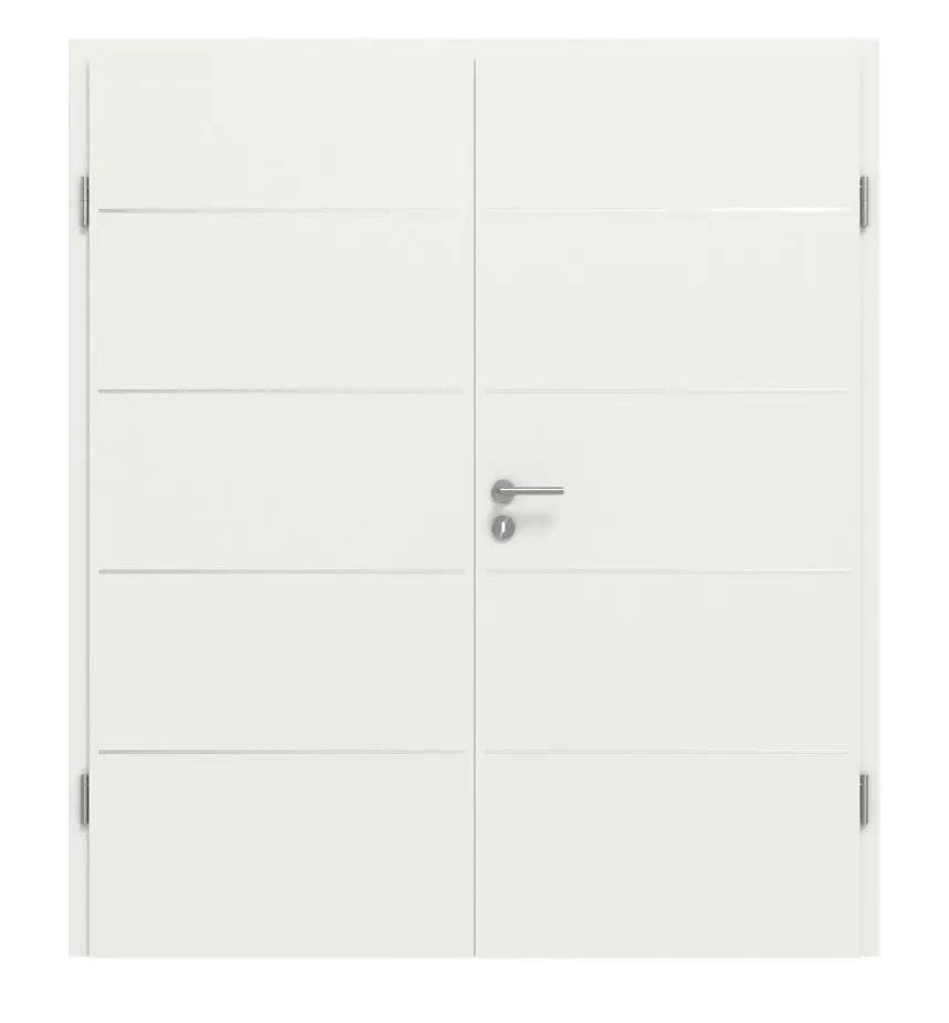 Widok frontowy Dynamic 3.8, lizeny, biały lakier RAL 9003, drzwi dwuskrzydłowe z ościeżnicą - Classen