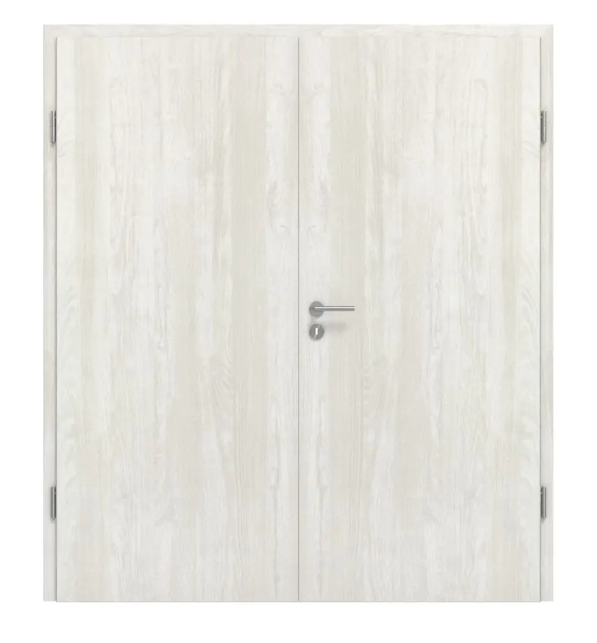 Widok frontowy drzwi dwuskrzydłowych jesion norweski CPL z ościeżnicą - Classen