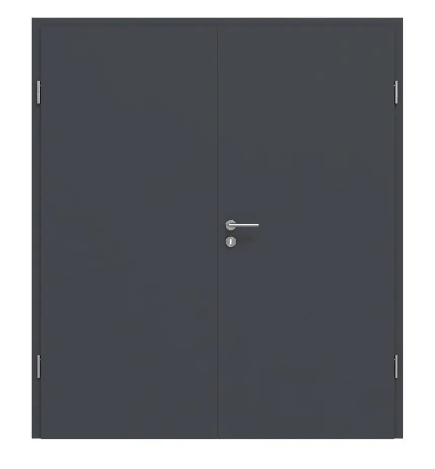 Widok frontowy drzwi dwuskrzydłowych 4.1 Grafit CPL z ościeżnicą - Classen