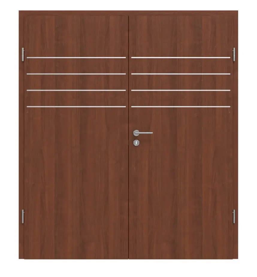 CLASSEN Drzwi dwuskrzydłowe w kolorze orzecha włoskiego CPL 4.13 z ościeżnicą