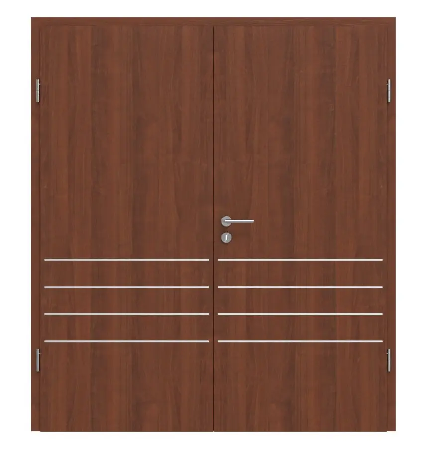 CLASSEN Drzwi dwuskrzydłowe w kolorze orzecha włoskiego CPL 4.14 z ościeżnicą