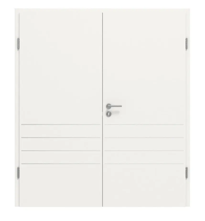 CLASSEN Drzwi dwuskrzydłowe 4.14, CPL, białe RAL 9016, z ościeżnicą