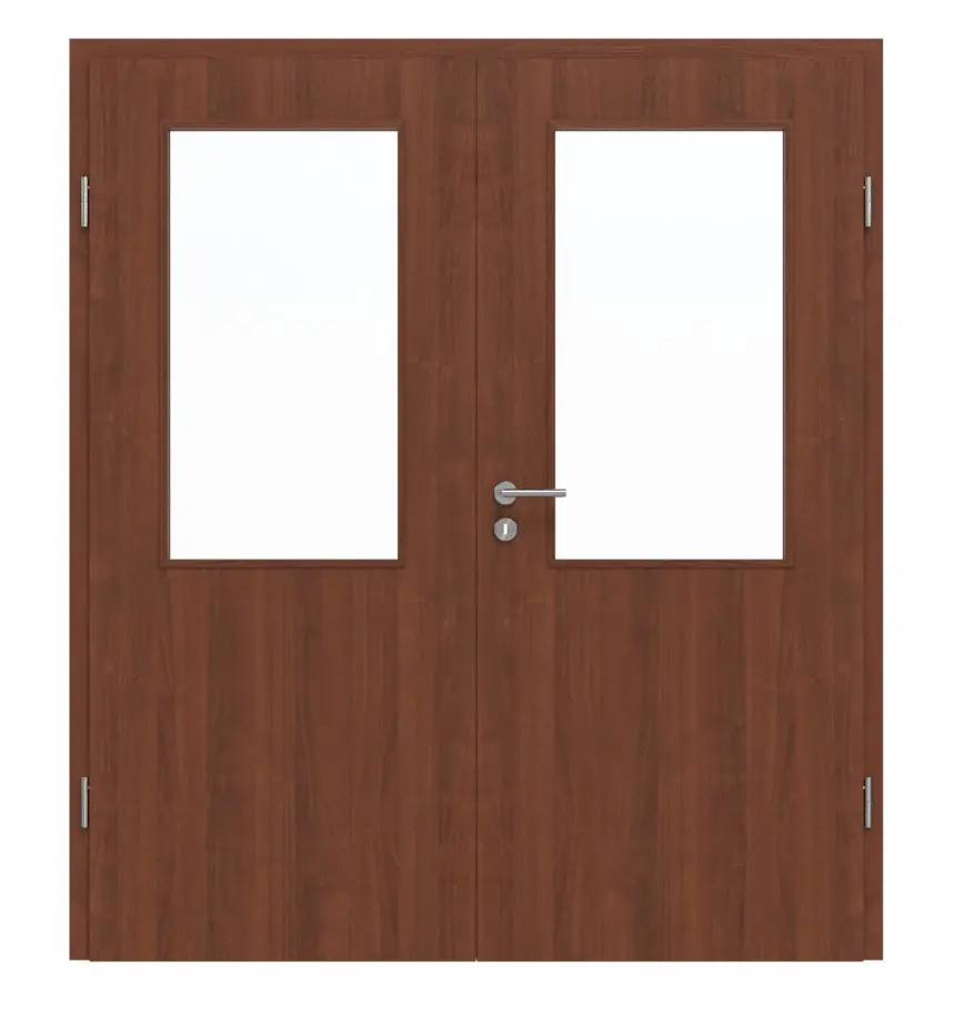 CLASSEN Drzwi dwuskrzydłowe 4.2, CPL, orzech włoski, z przeszkleniem z ościeżnicą