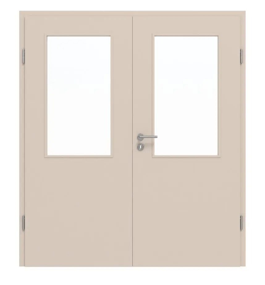 CLASSEN drzwi dwuskrzydłowe Kaschmir CPL 4.2 z przeszkleniem i ościeżnicą
