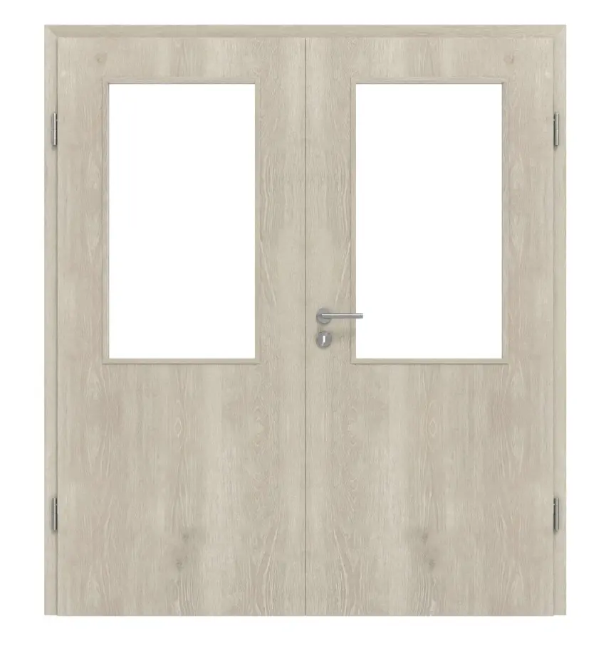 Widok frontowy: drzwi dwuskrzydłowe LA 01 Kendal dąb CPL z ościeżnicą - Classen