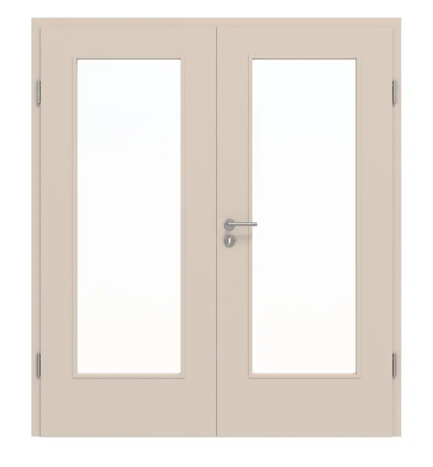 CLASSEN drzwi dwuskrzydłowe Kaszmir CPL 4.3 z przeszkleniem i ościeżnicą