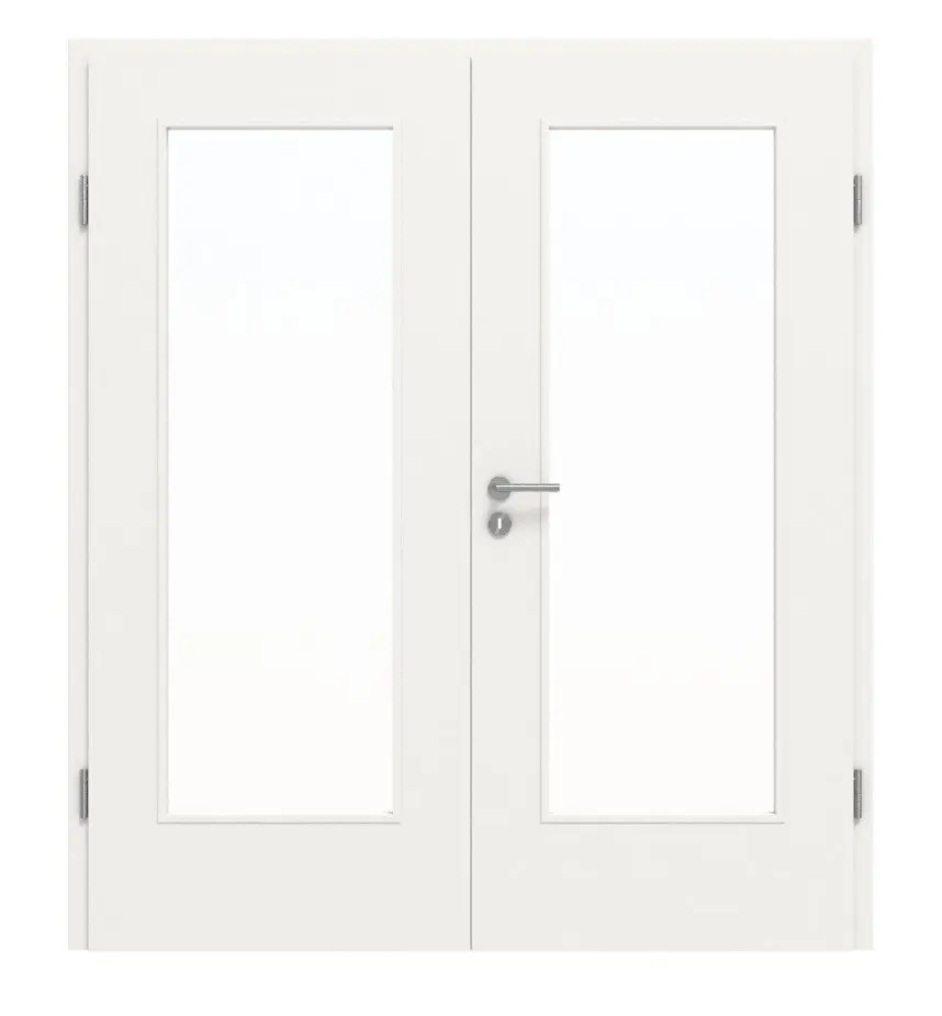 CLASSEN Drzwi dwuskrzydłowe 4.3, CPL, białe RAL 9016, z przeszkleniem i ościeżnicą