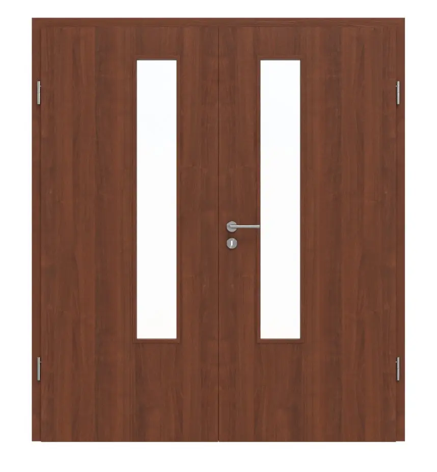 Widok frontowy drzwi dwuskrzydłowych 4.4 Włoski orzech włoski CPL z ościeżnicą - Classen