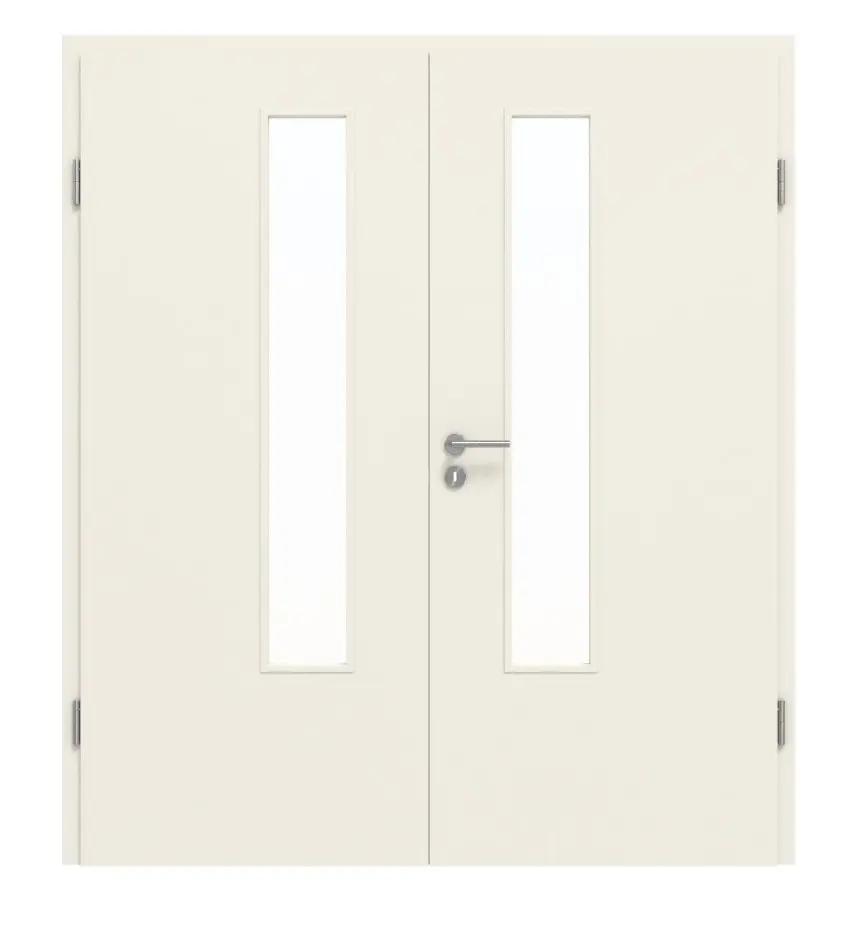 CLASSEN drzwi 2-skrzydłowe białe RAL 9010 CPL 4.4 z przeszkleniem i ościeżnicą