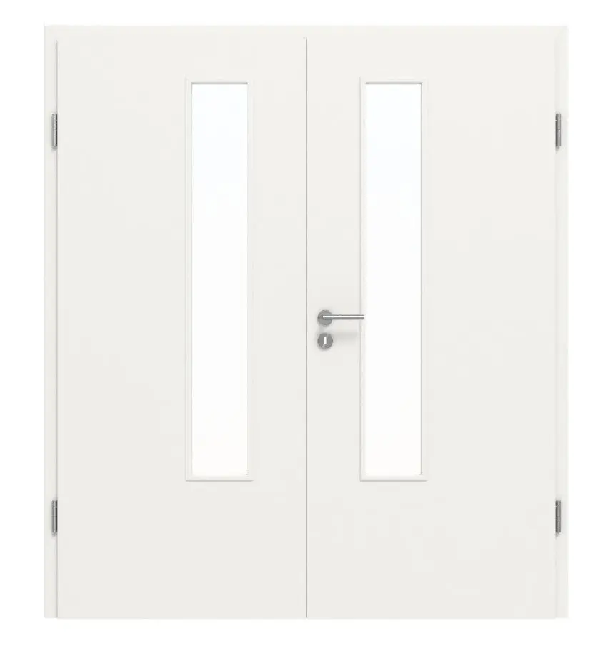Widok frontowy drzwi dwuskrzydłowe 4.4 biały RAL 9016 CPL w tym ościeżnica - Classen