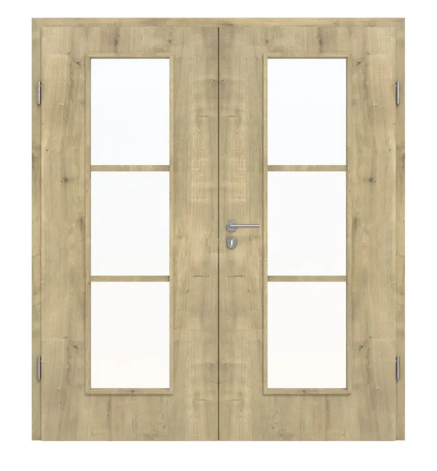 Widok frontowy drzwi dwuskrzydłowe 4.5 Hamilton dąb CPL z ościeżnica - Classen