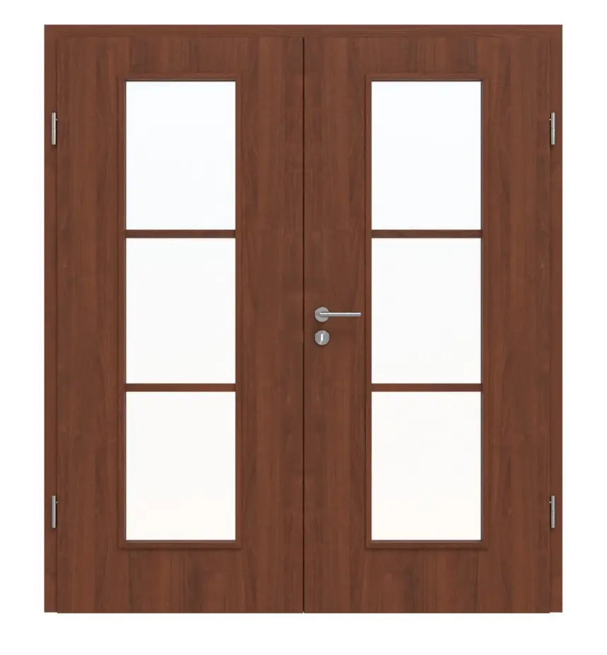 Widok frontowy drzwi dwuskrzydłowych 4.5 włoski orzech włoski CPL z ościeżnicą - Classen