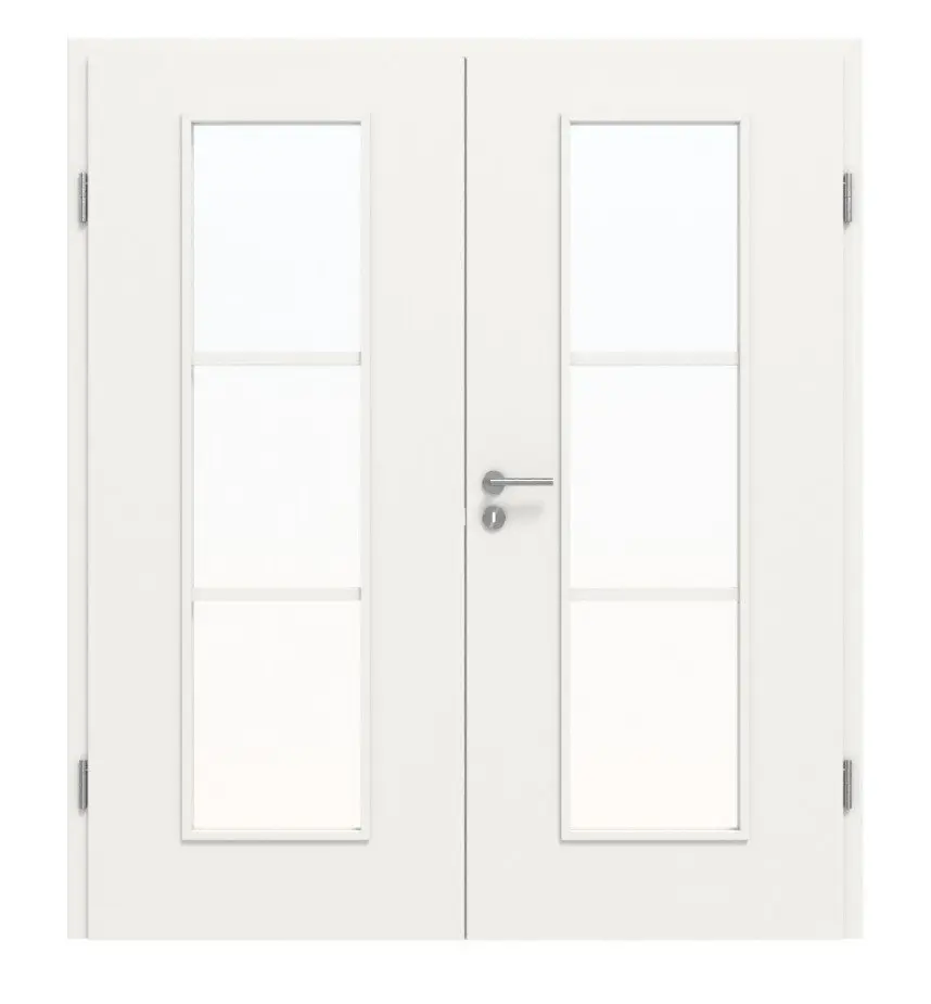 Widok frontowy drzwi dwuskrzydłowe 4.5 biały RAL 9016 CPL w tym ościeżnica - Classen