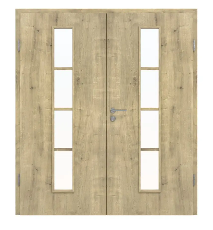 Widok frontowy drzwi dwuskrzydłowych 4.6 Hamilton dąb CPL z ościeżnicą - Classen
