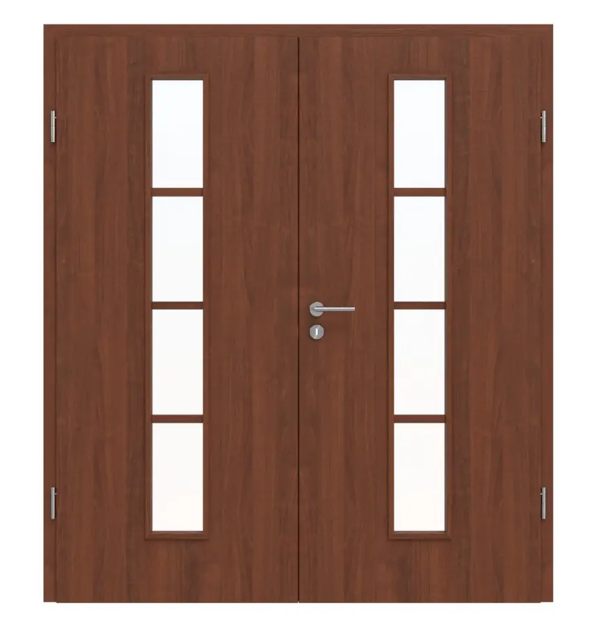 Widok frontowy drzwi dwuskrzydłowych 4.6 włoski orzech włoski CPL z ościeżnicą - Classen