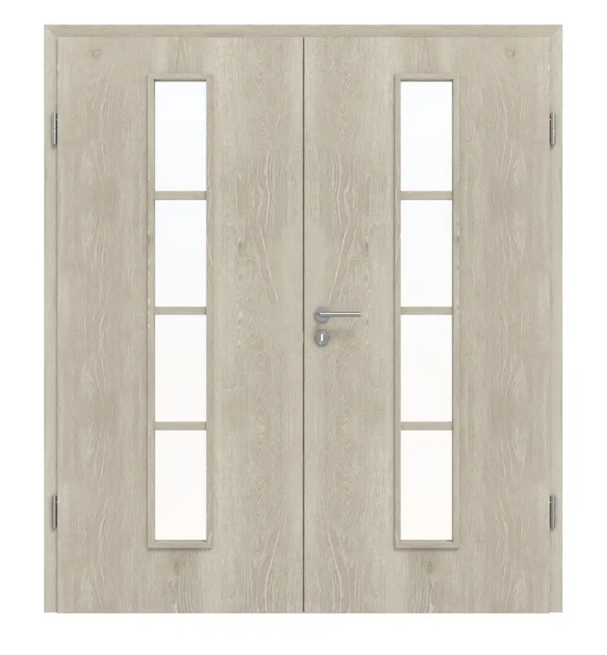 Widok frontowy drzwi dwuskrzydłowych 4.6 Kendal dąb CPL z ościeżnicą - Classen