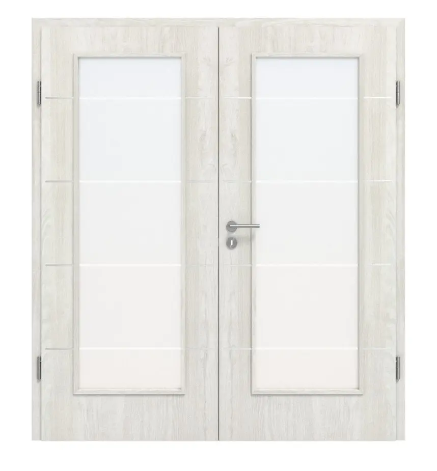 CLASSEN Drzwi dwuskrzydłowe 4.7, CPL, jesion norweski, z przeszkleniem z ościeżnicą