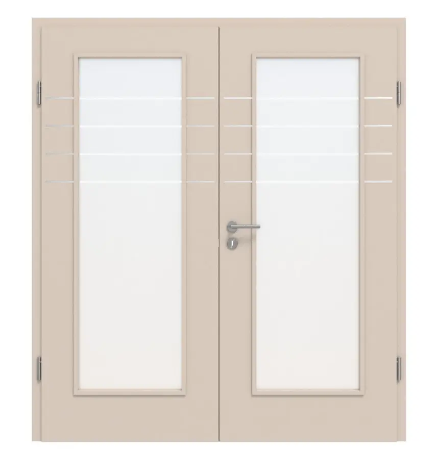 CLASSEN drzwi dwuskrzydłowe Kaschmir CPL 4.9 z przeszkleniem i ościeżnicą