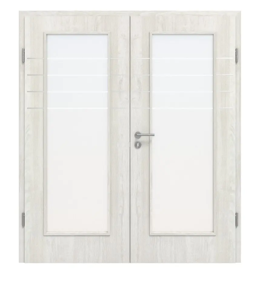 CLASSEN Drzwi dwuskrzydłowe 4.9, CPL, jesion norweski, z przeszkleniem z ościeżnicą