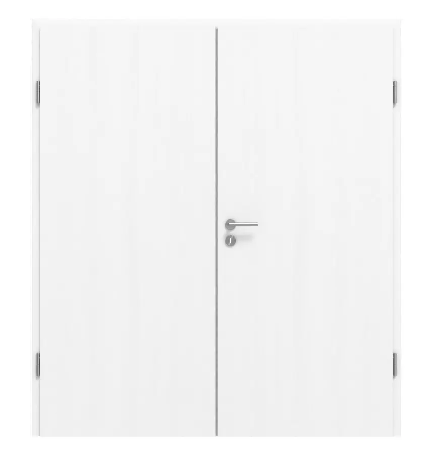 Jesion aksamitny biały, laminat (CPL) Duritop Optima, drzwi dwuskrzydłowe z ościeżnicą - Jeld-Wen