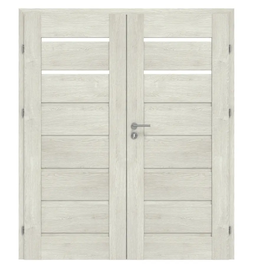 CLASSEN drzwi 2-skrzydłowe Greco M2 dąb szary 3D Look z przeszkleniem i ościeżnicą