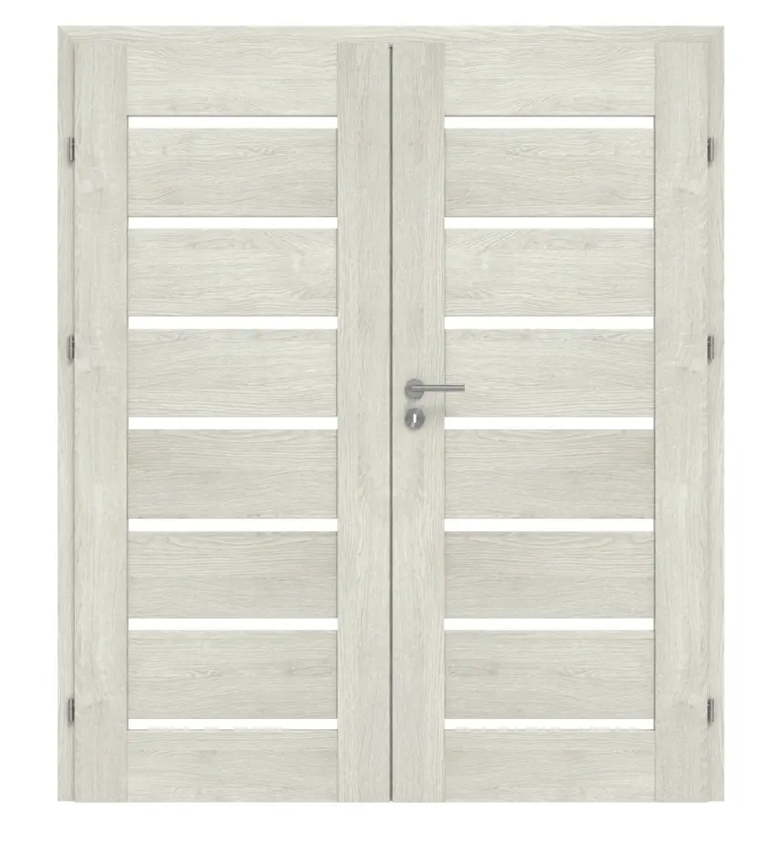 CLASSEN drzwi dwuskrzydłowe Greco M3 dąb szary 3D Look z przeszkleniem w tym ościeżnica