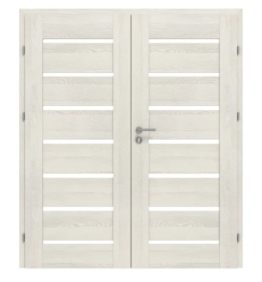 CLASSEN drzwi dwuskrzydłowe Greco M3 jesion biały 3D Look z przeszkleniem w zestawie z ościeżnicą