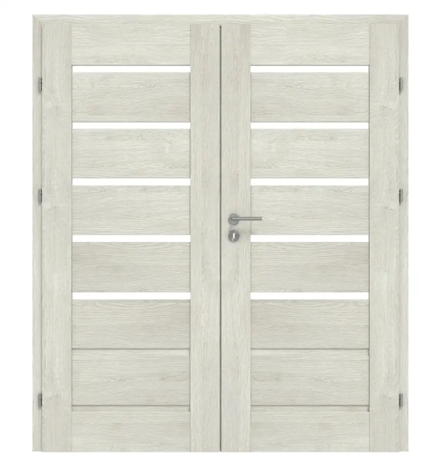 CLASSEN drzwi 2-skrzydłowe Greco M5 dąb szary 3D Look z przeszkleniem w zestawie z ościeżnicą