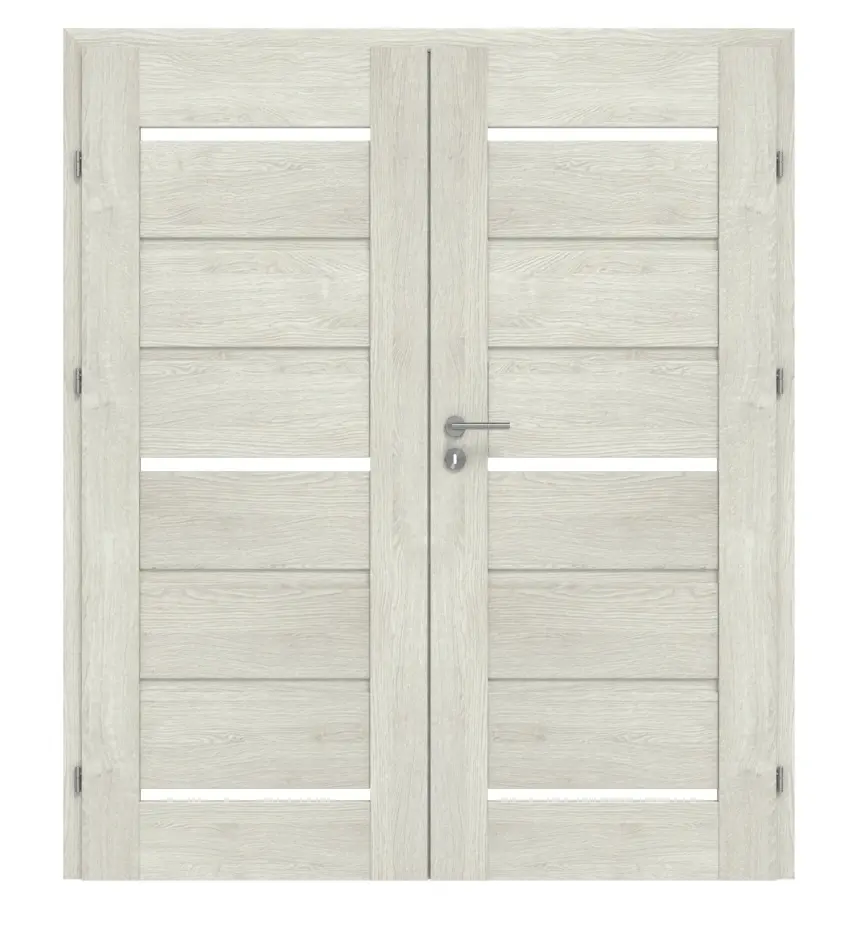 CLASSEN drzwi dwuskrzydłowe Greco M7 dąb szary 3D Look z przeszkleniem i ościeżnicą