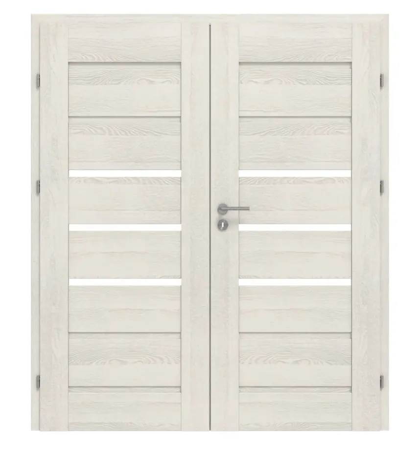 CLASSEN drzwi 2-skrzydłowe Greco M9 jesion biały 3D Look z przeszkleniem i ościeżnicą