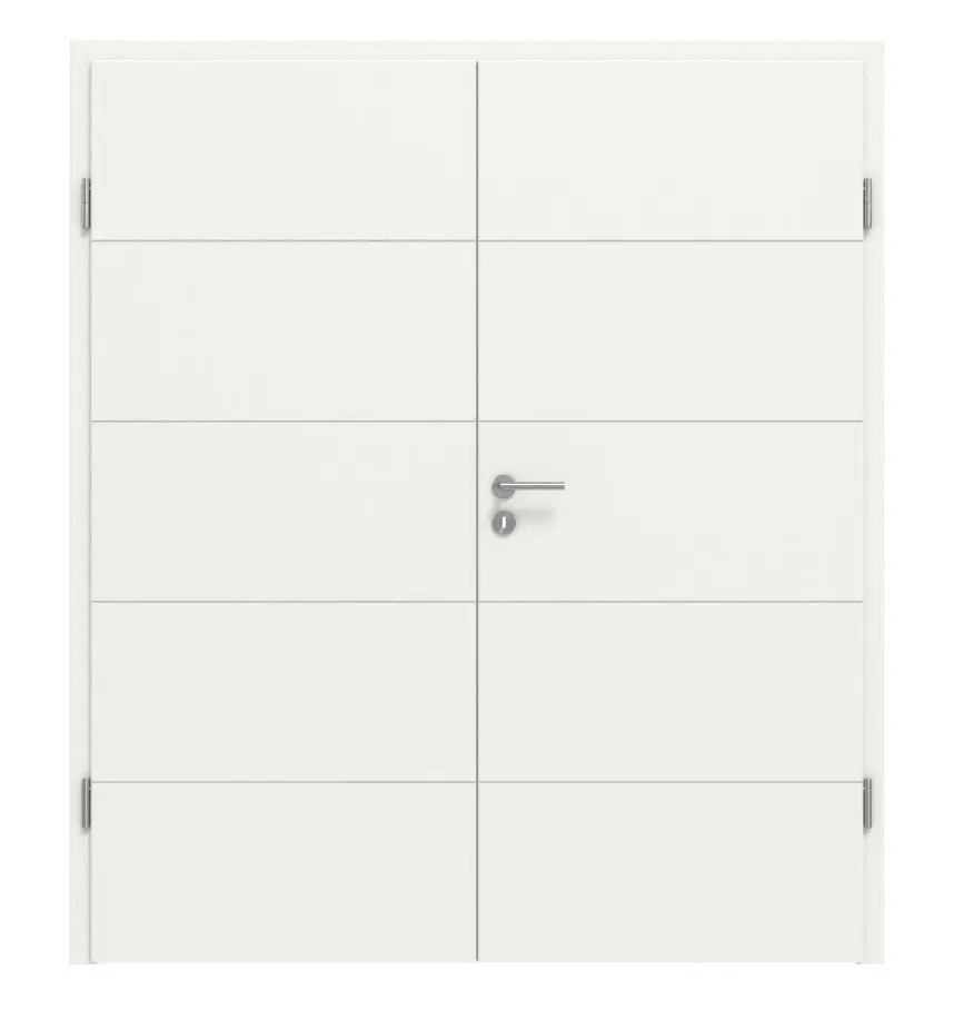 Widok frontowy marki Signum 15 Basic lakier biały beskidzki RAL 9016 drzwi dwuskrzydłowe w zestawie z ościeżnicą - Huga