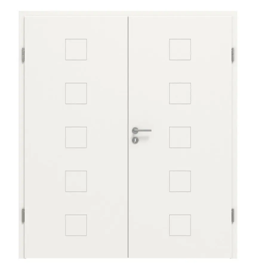 Widok frontowy Signum 19 Basic lakier biały beskidzki RAL 9016 drzwi dwuskrzydłowe z ościeżnicą - Huga