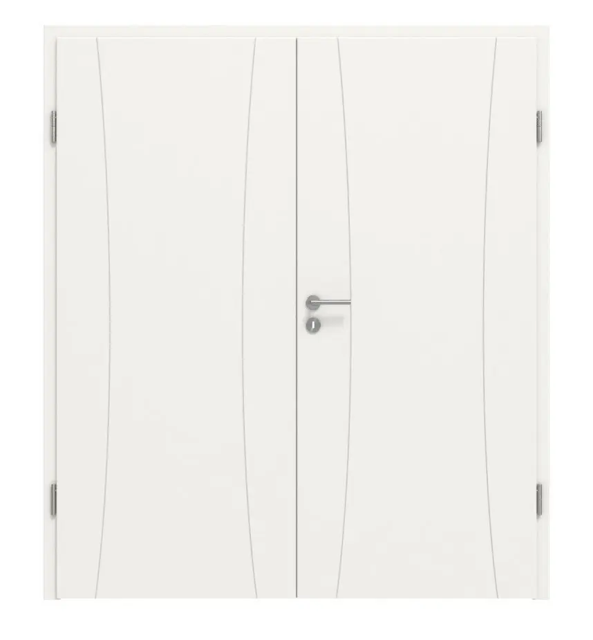 Widok frontowy Signum 20 Basic lakier biały beskidzki RAL 9016 drzwi dwuskrzydłowe z ościeżnicą - Huga