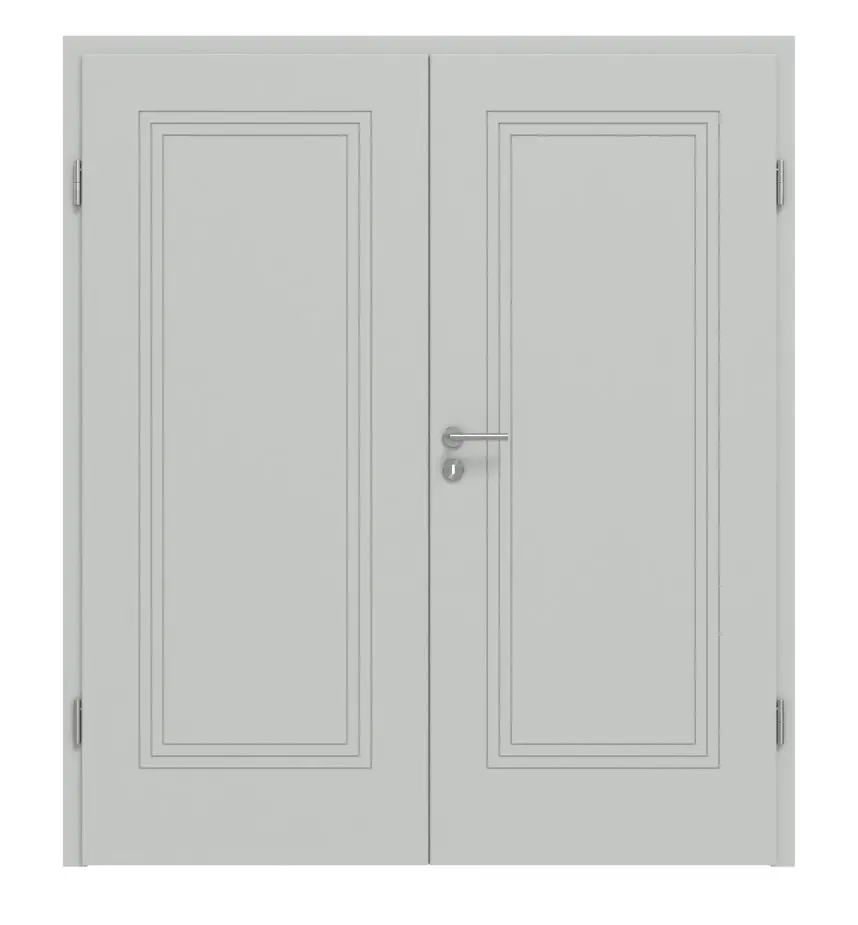 HÖRMANN Drzwi dwuskrzydłowe Groove 21, lakier szary RAL 7035, DesignLine z ościeżnicą