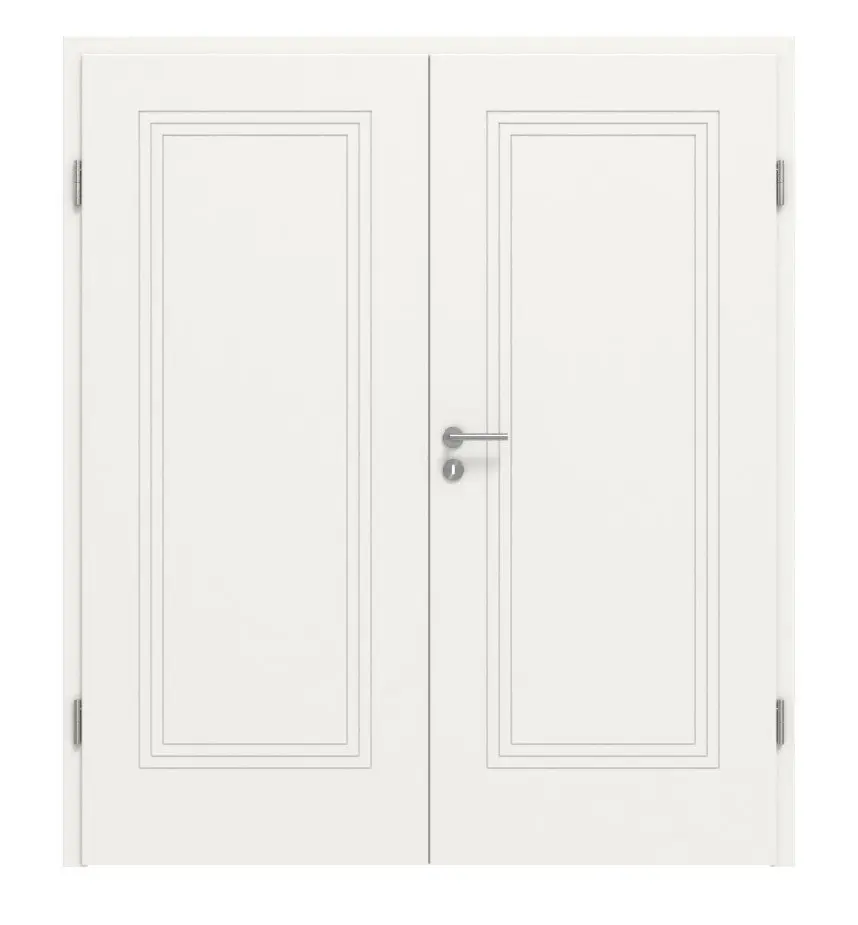 Widok frontowy Signum 21 Basic, lakierowane, biały beskidzki RAL 9016, drzwi dwuskrzydłowe z ościeżnicą - Huga