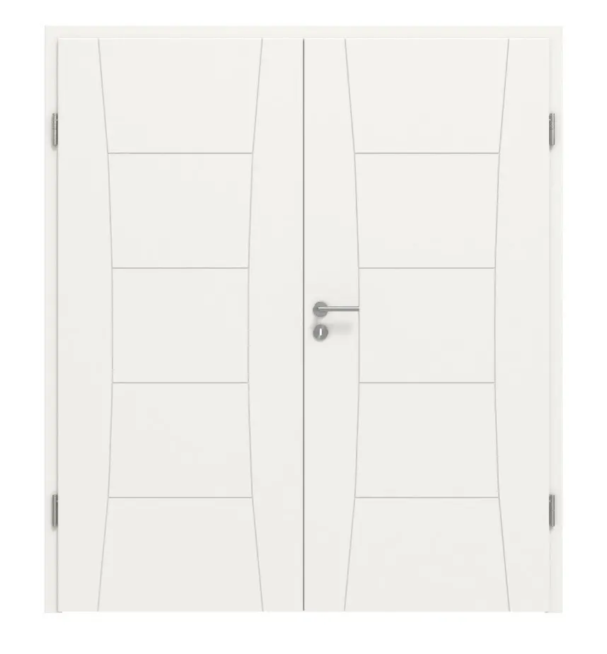 Widok frontowy Signum 22 Basic lakier biały beskidzki RAL 9016 drzwi dwuskrzydłowe z ościeżnicą - Huga