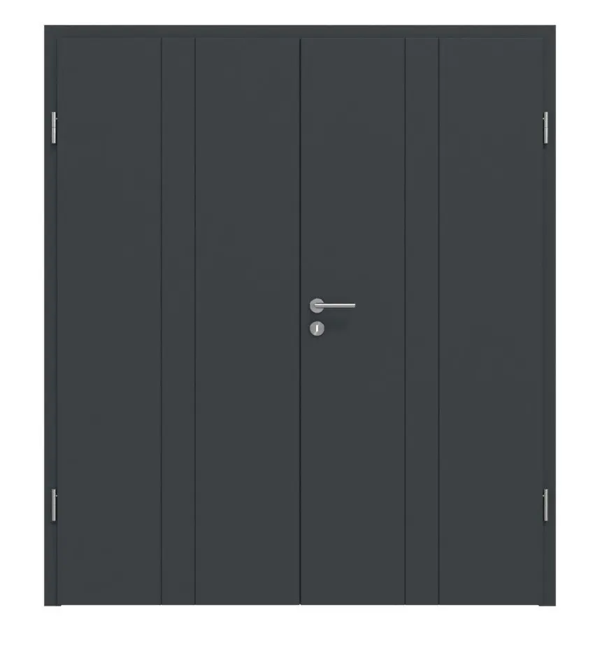 Widok frontowy Signum 23 Basic lakierowane antracyt RAL 7016 drzwi dwuskrzydłowe z ościeżnicą - Huga