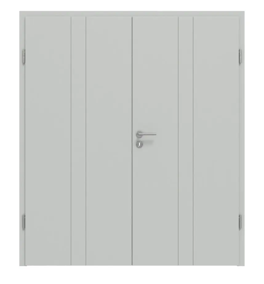 Widok frontowy modelu Signum 23 Basic lakier szary RAL 7035 drzwi dwuskrzydłowe z ościeżnicą - Huga