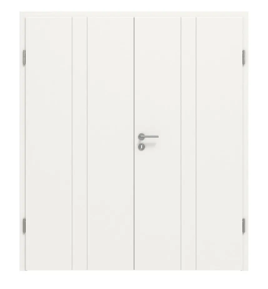 HÖRMANN Drzwi dwuskrzydłowe Groove 23 biały lakier DesignLine z ościeżnicą
