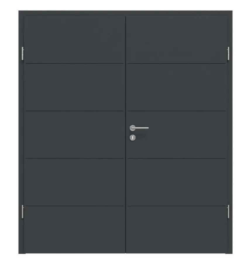 Widok frontowy Signum 27 Basic lakier antracyt RAL 7016 drzwi dwuskrzydłowe z ościeżnicą - Huga